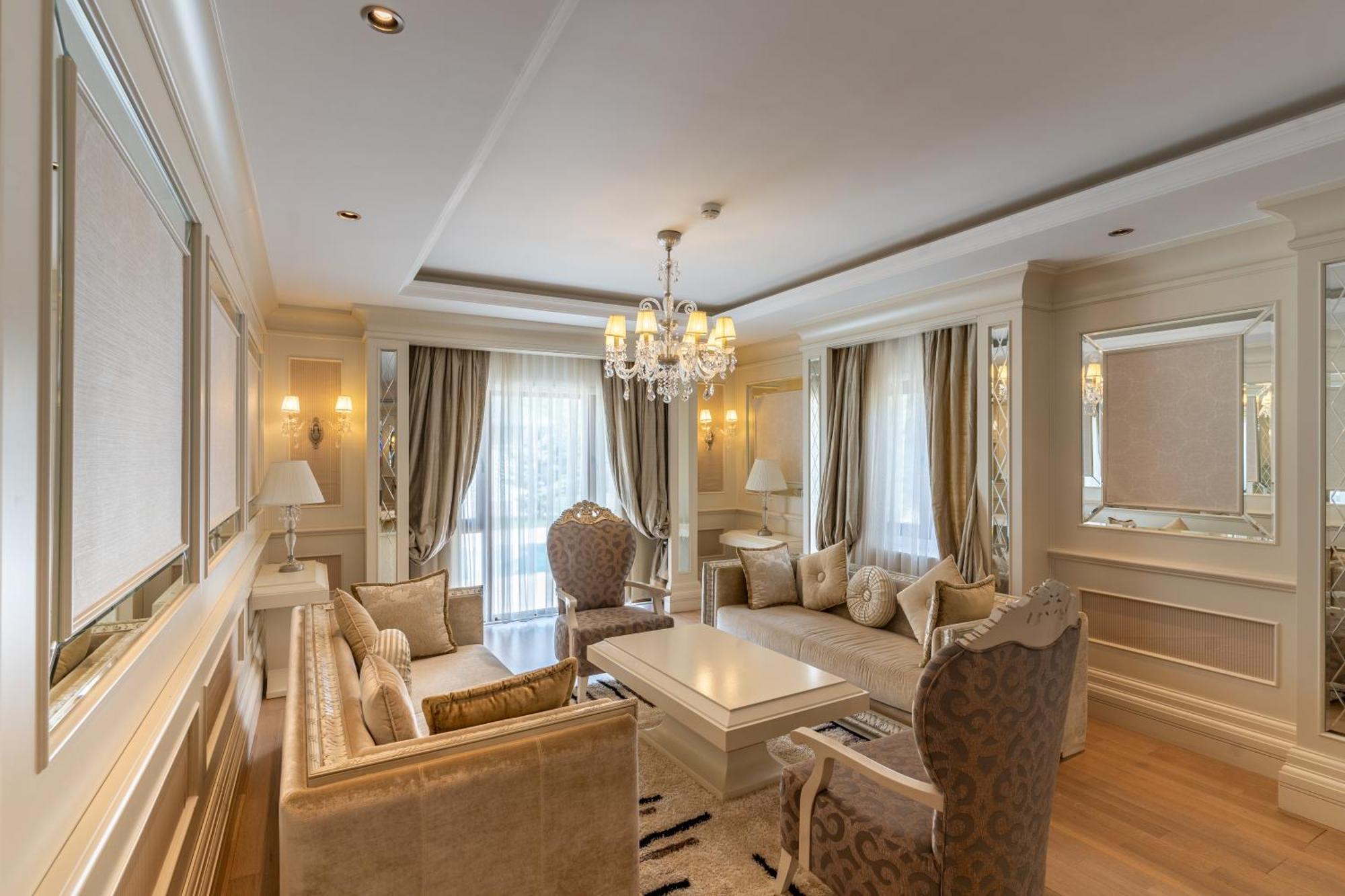 Qafqaz Riverside Hotel Gabala Exterior photo A living room in the hotel